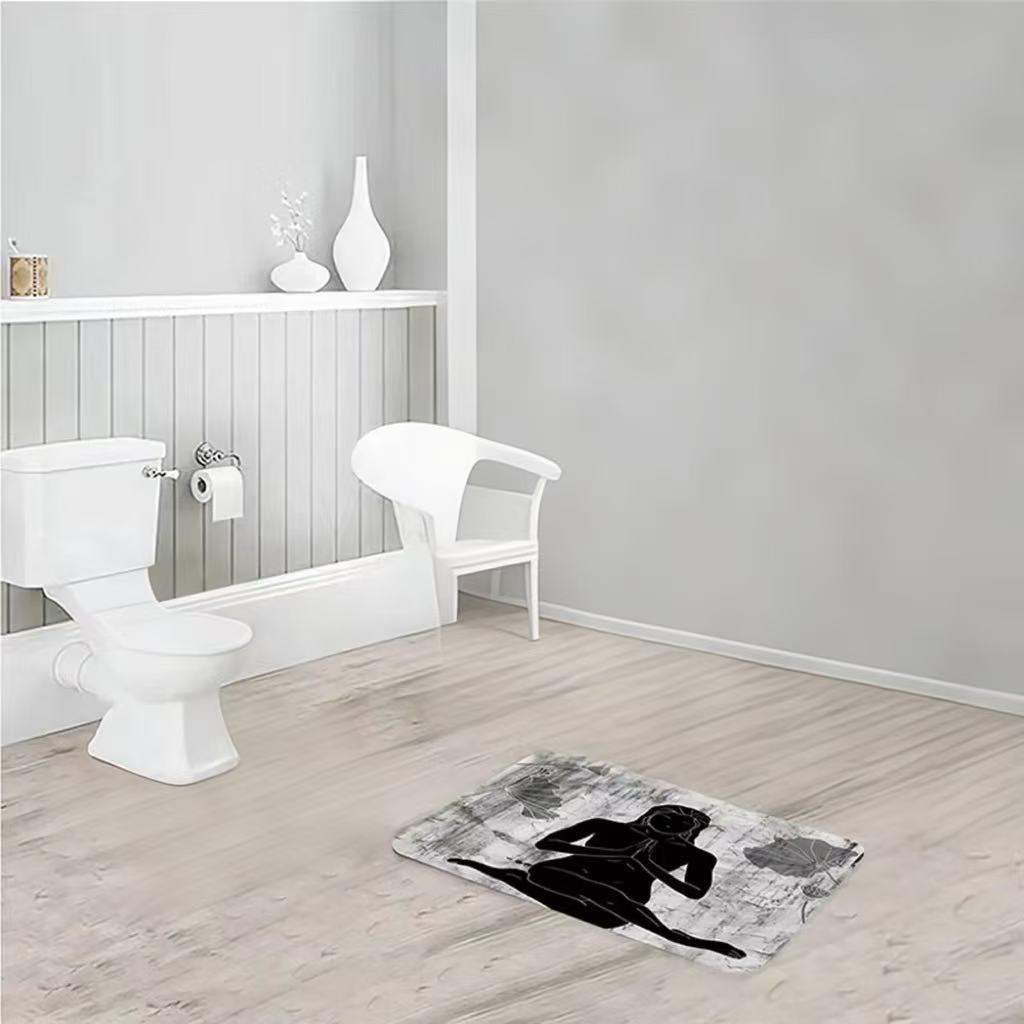Home Decor Room - Black White Vintage Yoga Meditation Silhouette