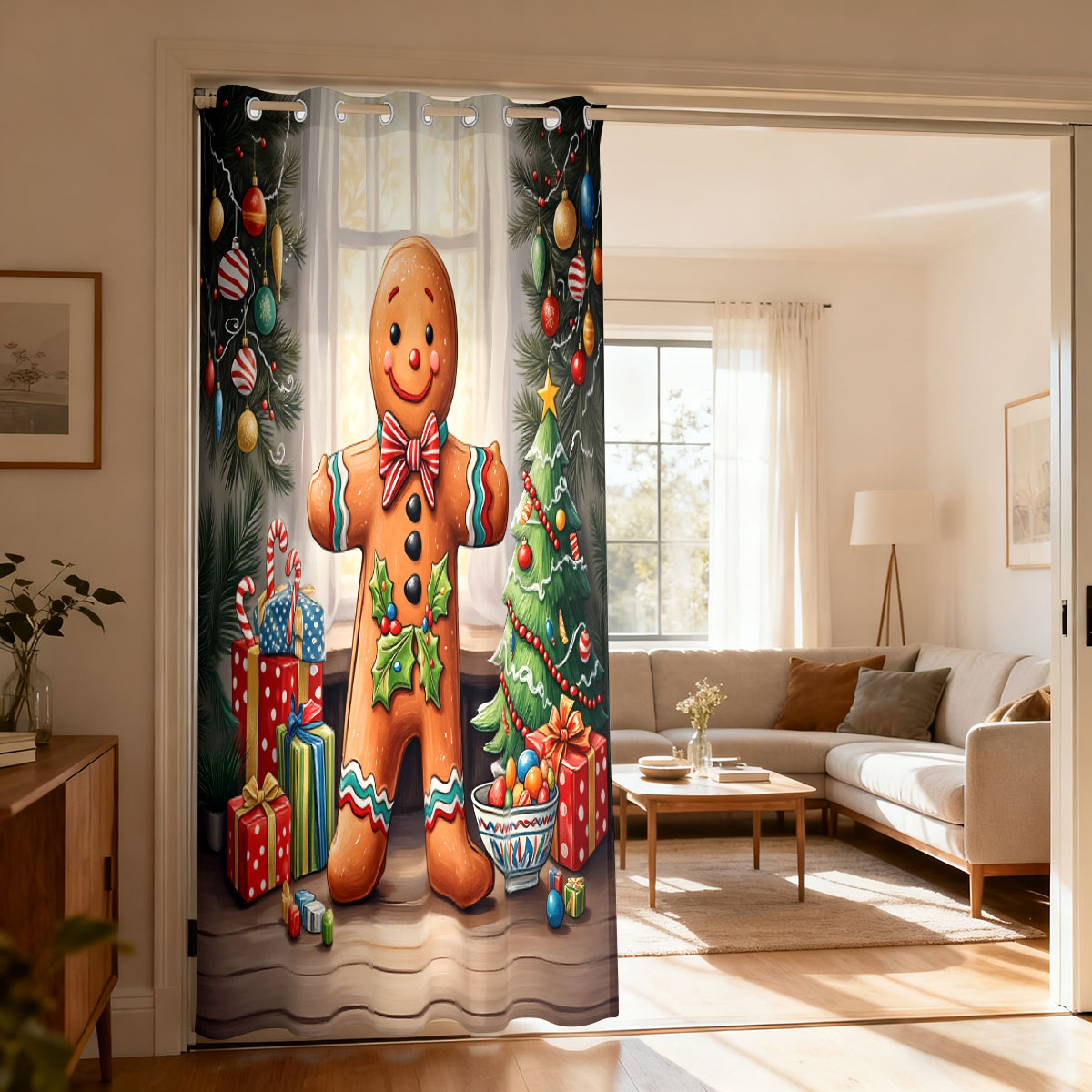 Christmas Gingerbread Man Xmas - Home Decor Curtain review and price