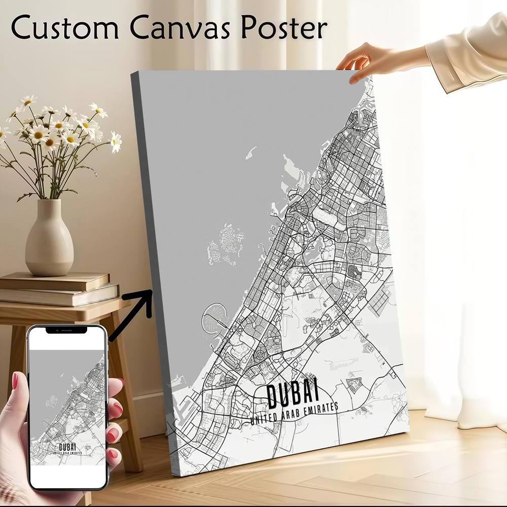 UAE Dubai City Map Poster Canv - Home Decor Uae review and price