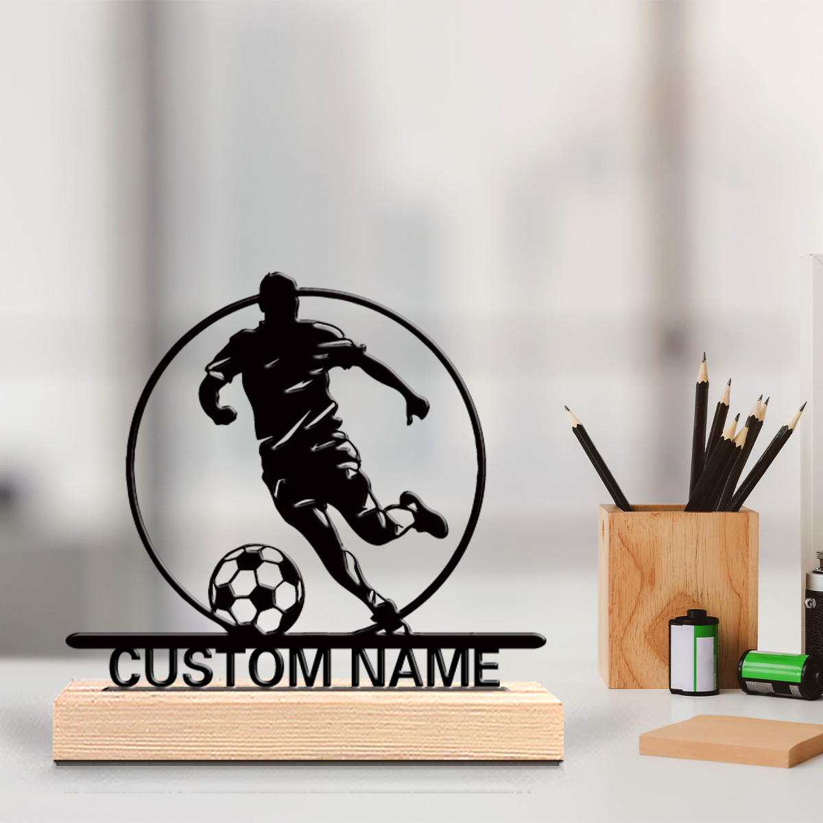 Custom Soccer Player Metal Sta - Home Decor Theme review and price