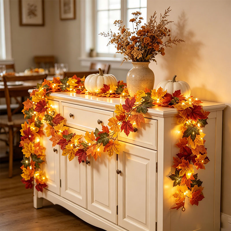 Fall Maple Leaf Garland with L - Home Decor Fallout 4 review and price