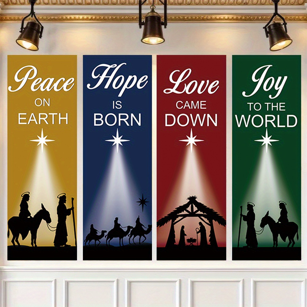 4-Piece Christmas-Themed Banne - Home Decor Location review and price