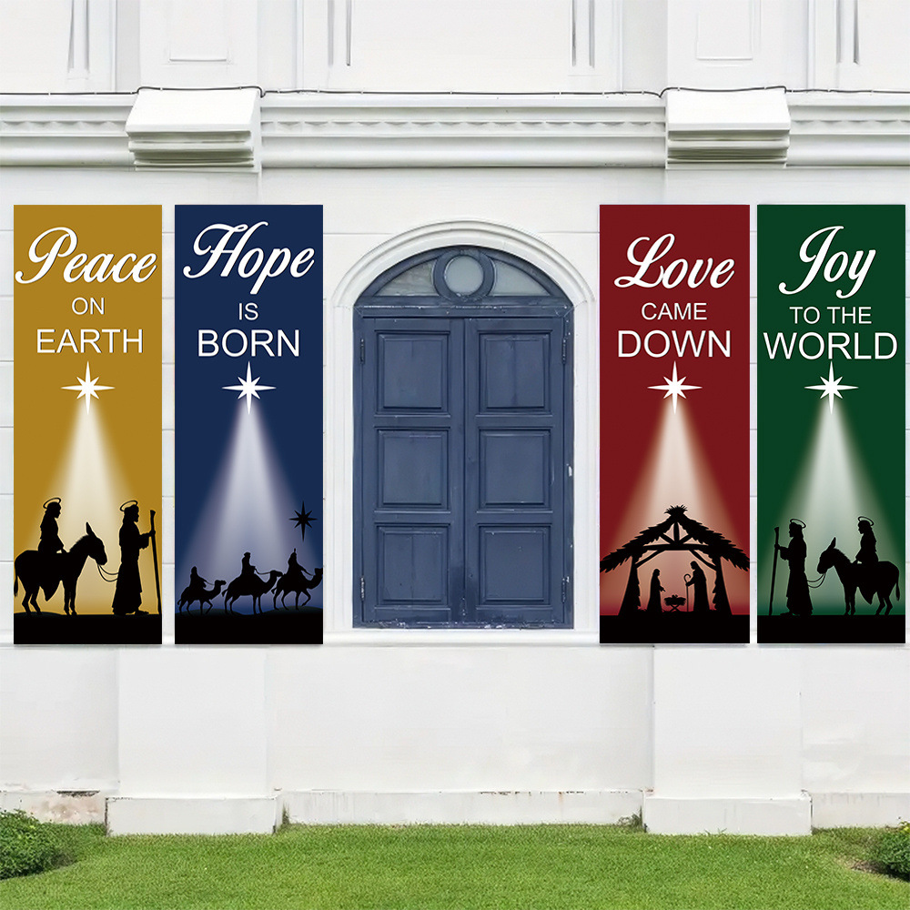 4-Piece Christmas-Themed Banne - Home Decor Location review and price