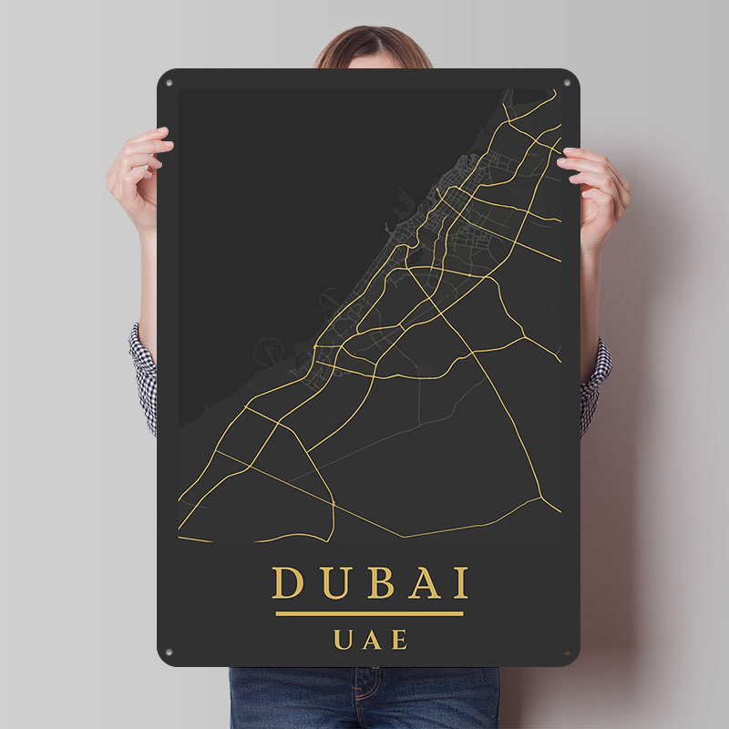 Dubai UAE Map Art Printed Post - Home Decor Uae review and price