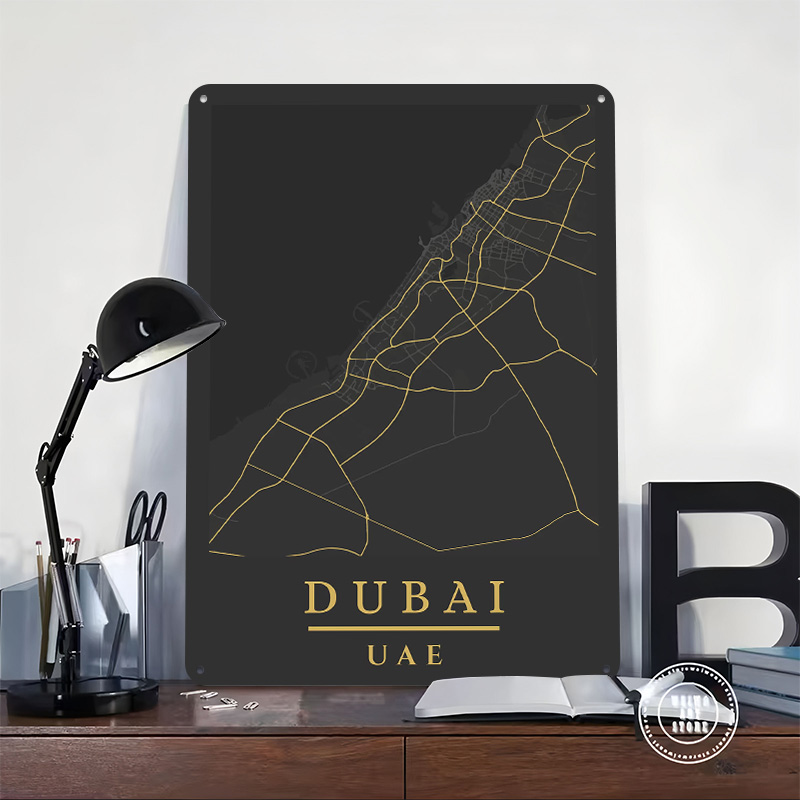 Dubai UAE Map Art Printed Post - Home Decor Uae review and price