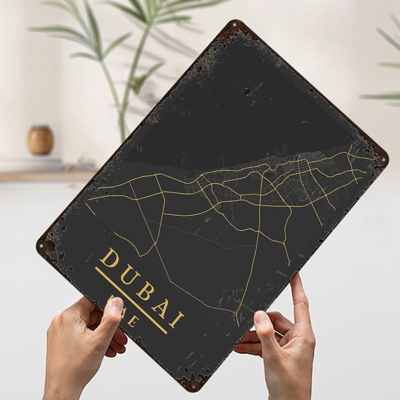 Dubai UAE Map Art Printed Post - Home Decor Uae review and price