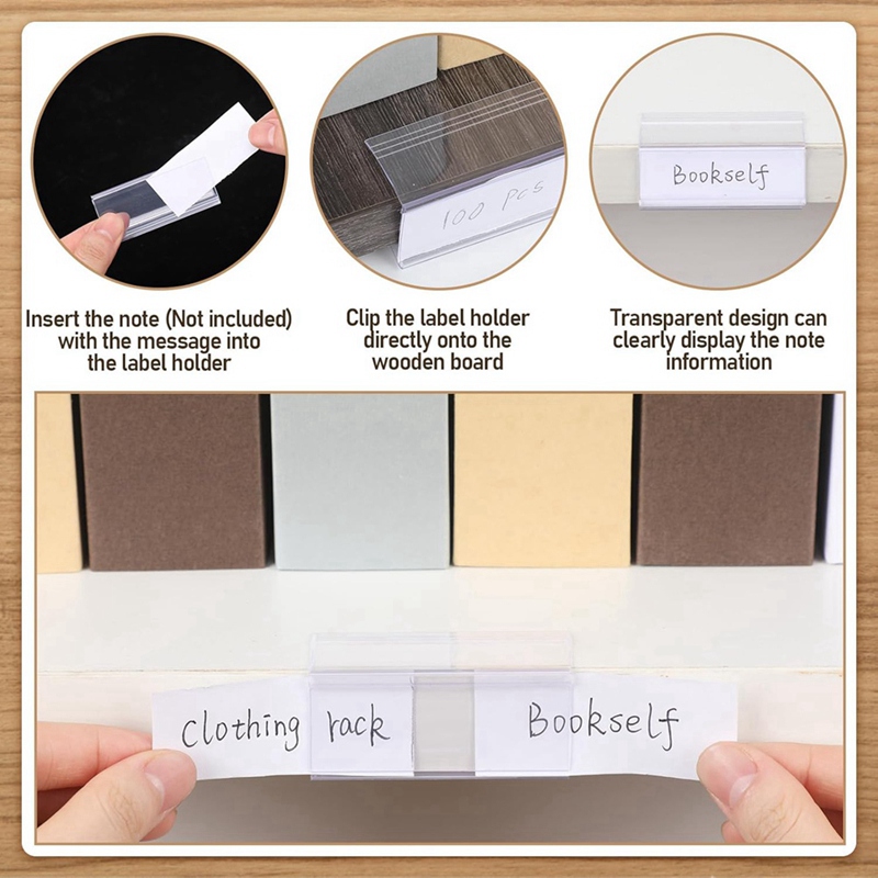 100 Pcs Wood Shelf Label Holde - H&M Home Decor review and price