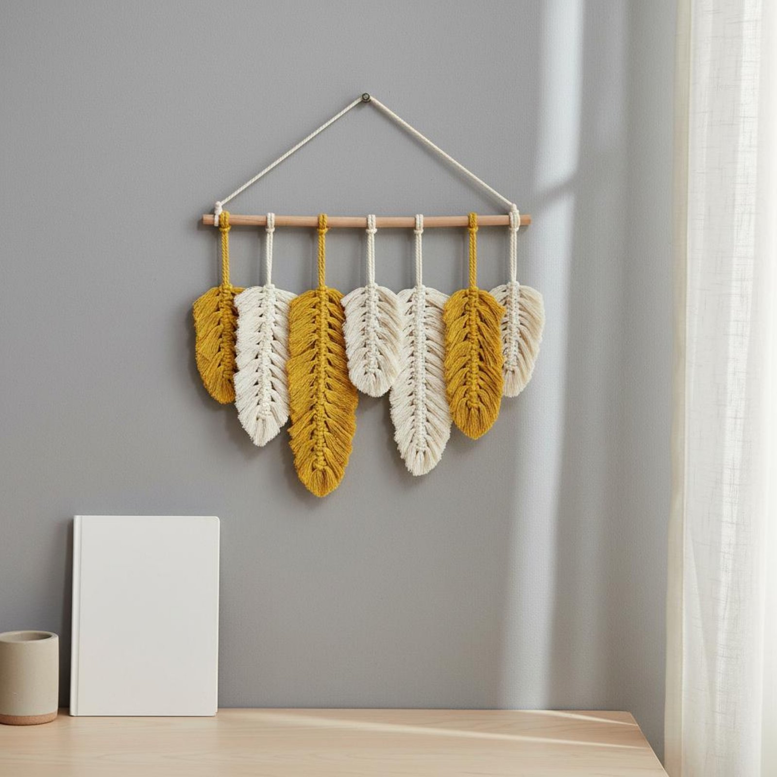 Macrame Feather Wall Hanging H - Macrame Wall Hanging review and price